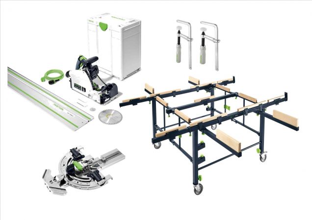 FESTOOL TSV 60 KEBQ-Set XL Ponorná píla s predrezom a mobilným pracovným stolom